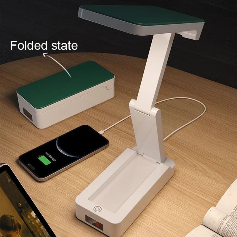 Lampe pliable Portable avec horloge Type de chargement USB lampe de bureau LED pliable économie d'én