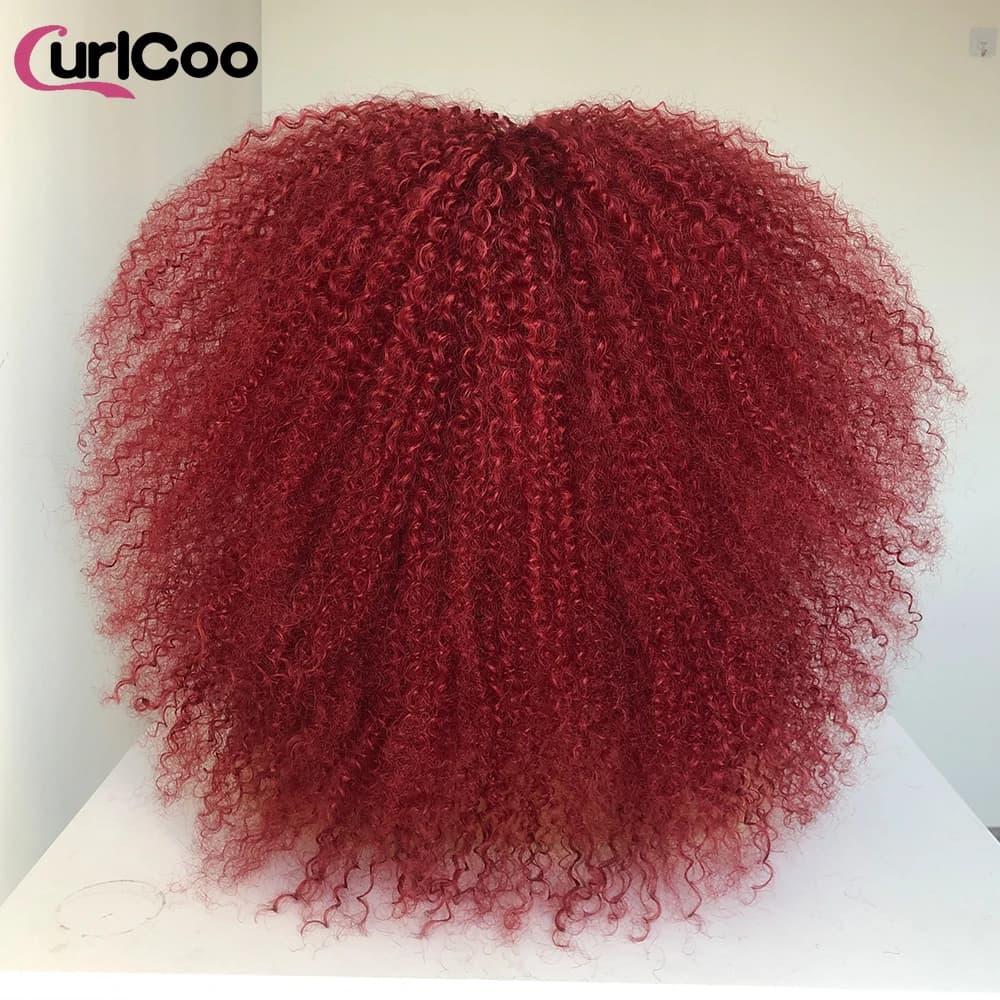 Perruque bouclée avec frange, perruque Afro bouclée pour femmes noires, perruque longue et moelleuse