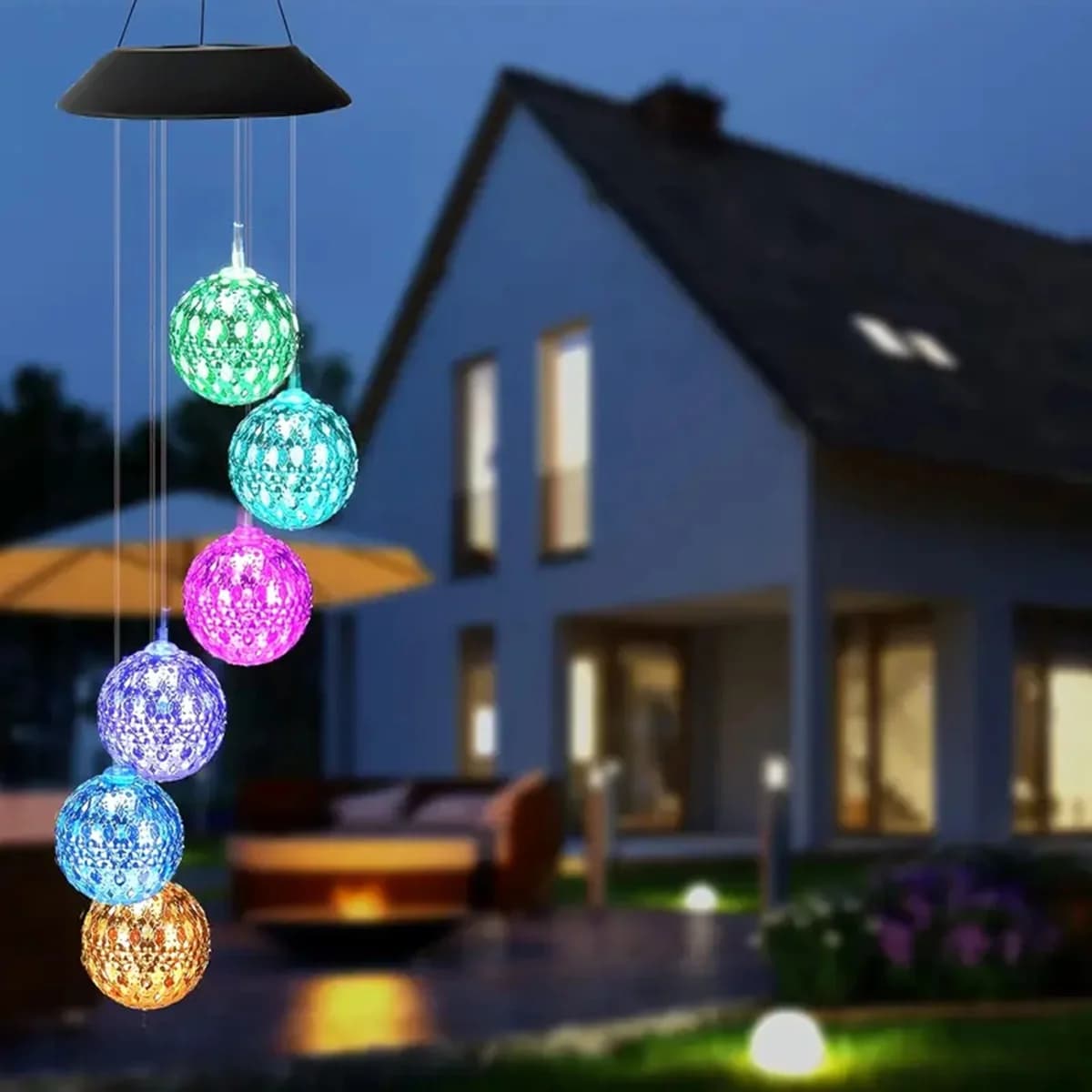 Lampe solaire à vent boule marocaine, 1 pièce, tendance, colorée, pour la décoration de la maison et