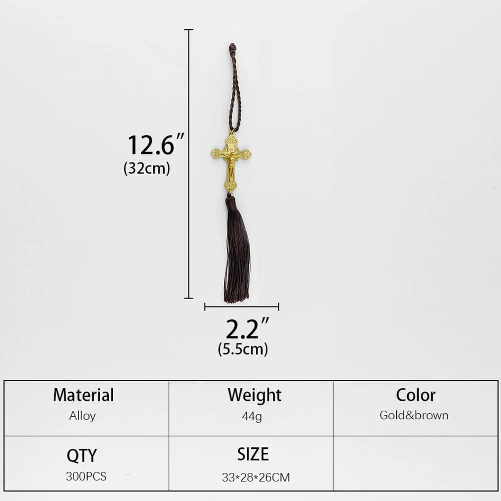 HTISOK Pendentif croix orthodoxe Jésus Statue du Christ Crucifix Pendentif de voiture Décor religieu