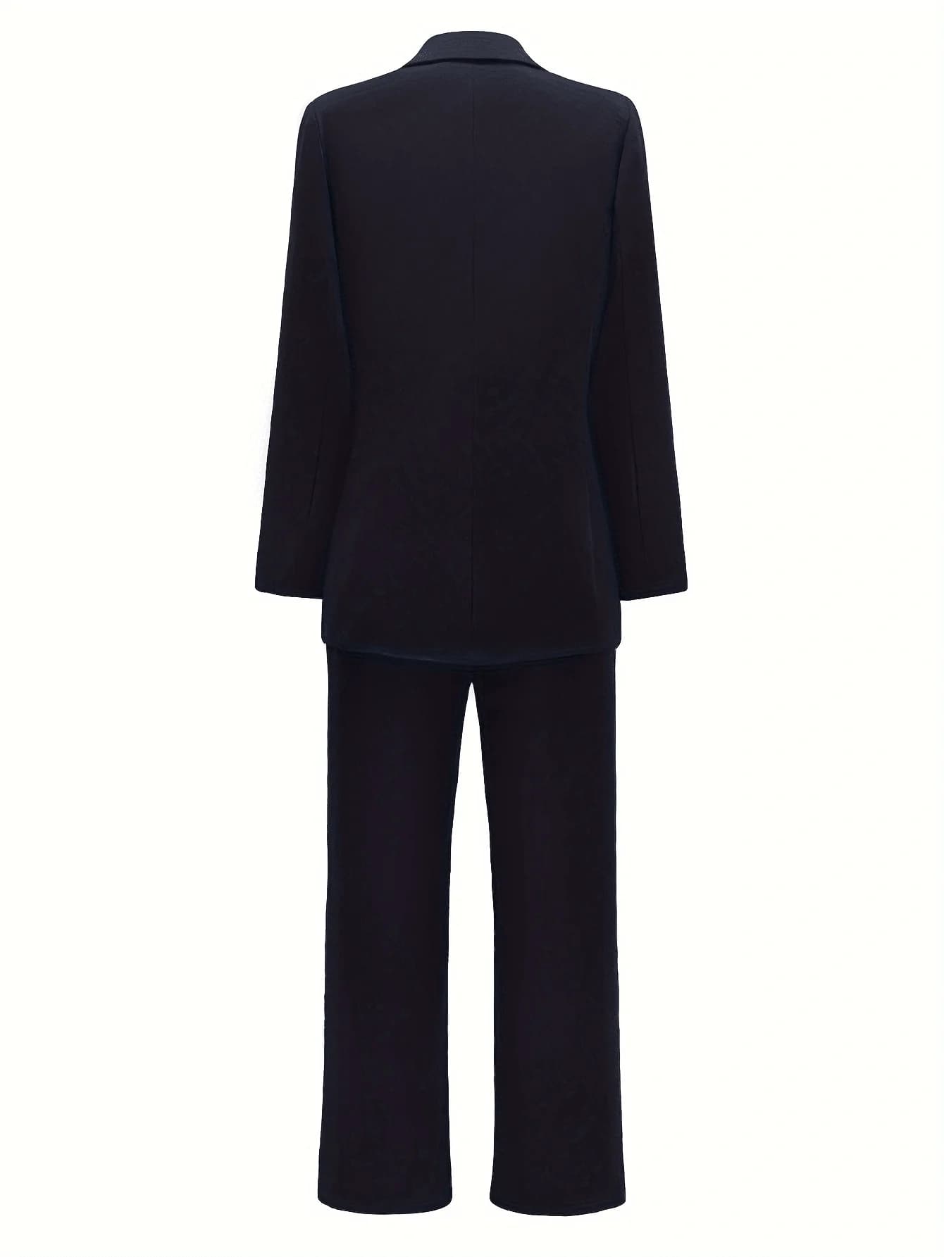 Ensemble de costume veste Blazer et pantalon à jambes droites pour femmes, élégant et décontracté, p