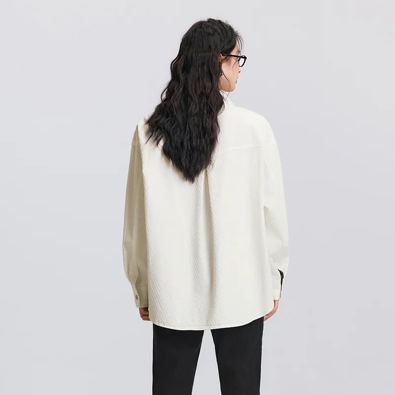 Semir chemise à manches longues femmes mi-longue motif diamant coton 2025 nouveau printemps haut sur