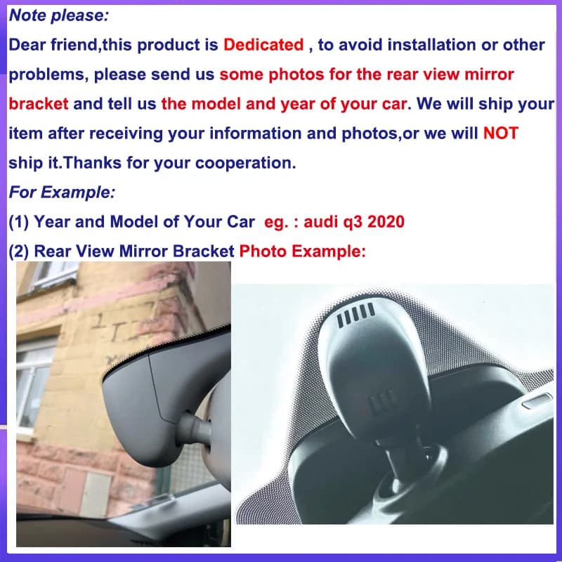 Nouveau FHD Wifi voiture DVR Dash Cam caméra pour Audi a4 b8 b9 a3 8v 8p a5 a6 c7 a7 q5 q7 q3 q8 q2 