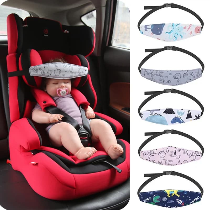 Siège d'auto pour bébé, Support de tête réglable pour poussette, sangle de soulagement du cou, ceint