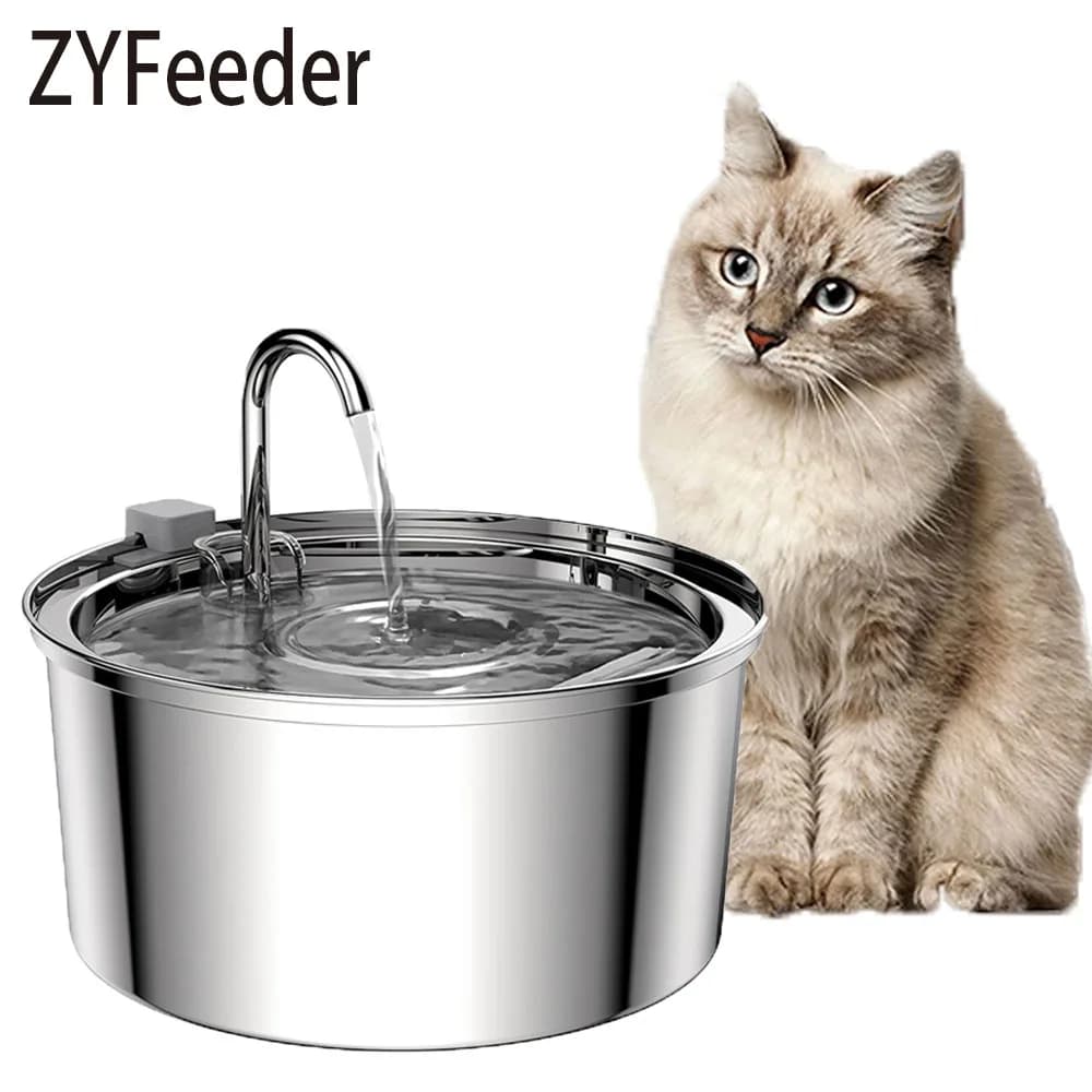 Distributeur d'eau pour animaux de compagnie en acier inoxydable, fontaine d'eau automatique pour ch