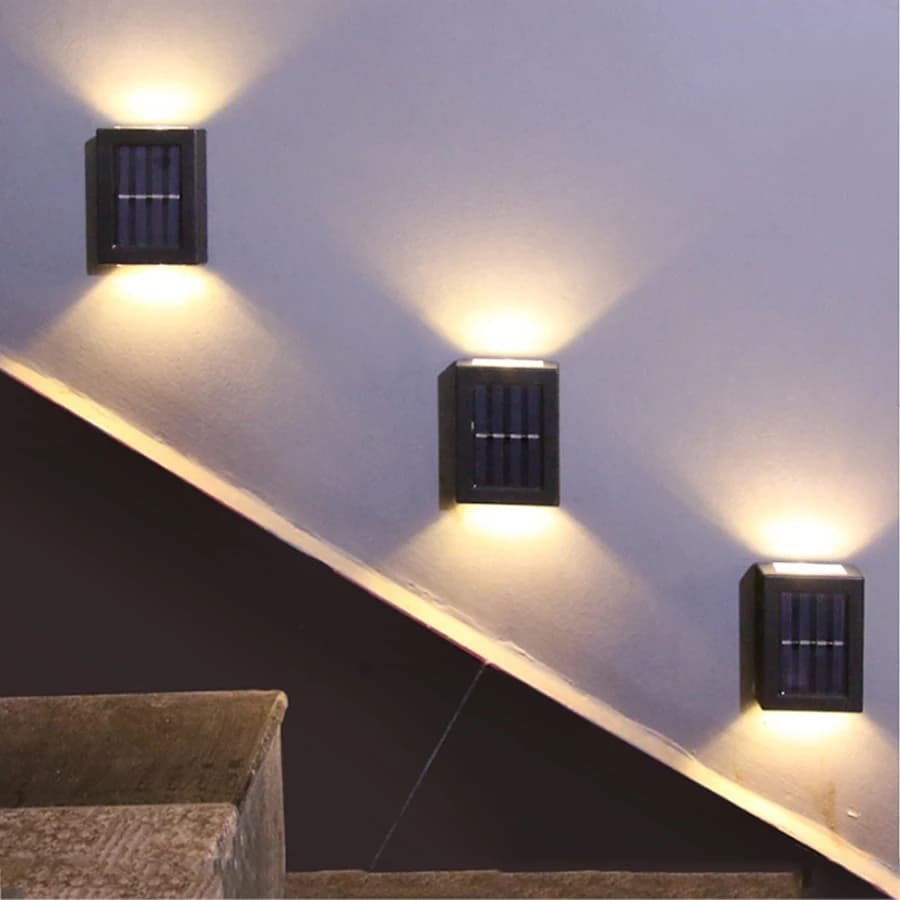 Applique Murale Solaire à LED, Imperméable, Haut et Bas, pour Décoration de Jardin, Chemin, Escalier