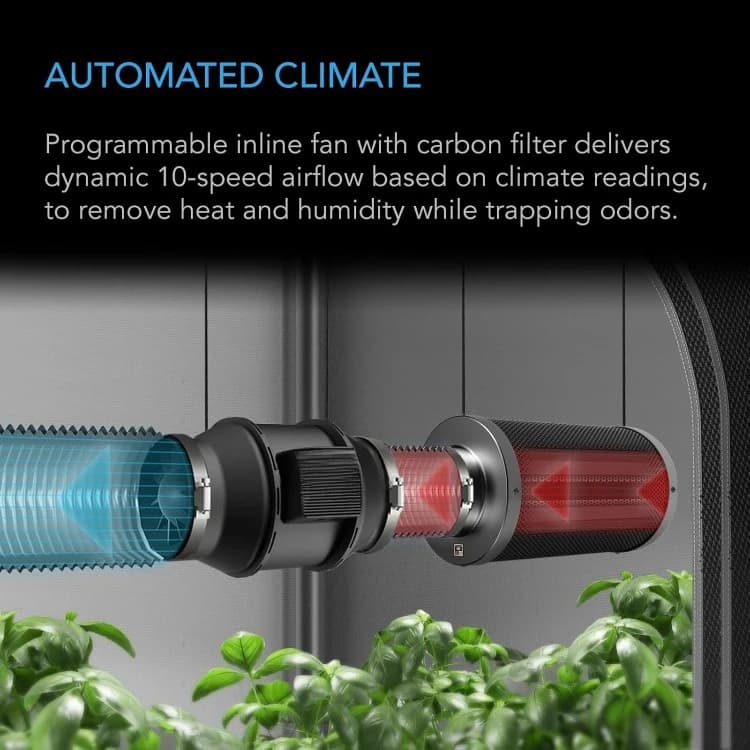 Advance Grow System 3x3, kit de 3 plantes, kit de tente de culture intégré WiFi, ventilation automat