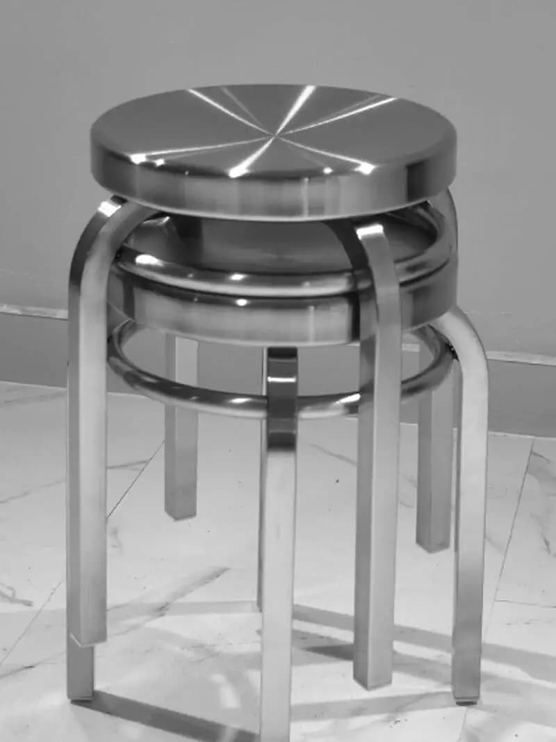 Tabouret rond léger et moderne en acier inoxydable, tabouret bas Simple, tabouret de loisirs, hôtel,