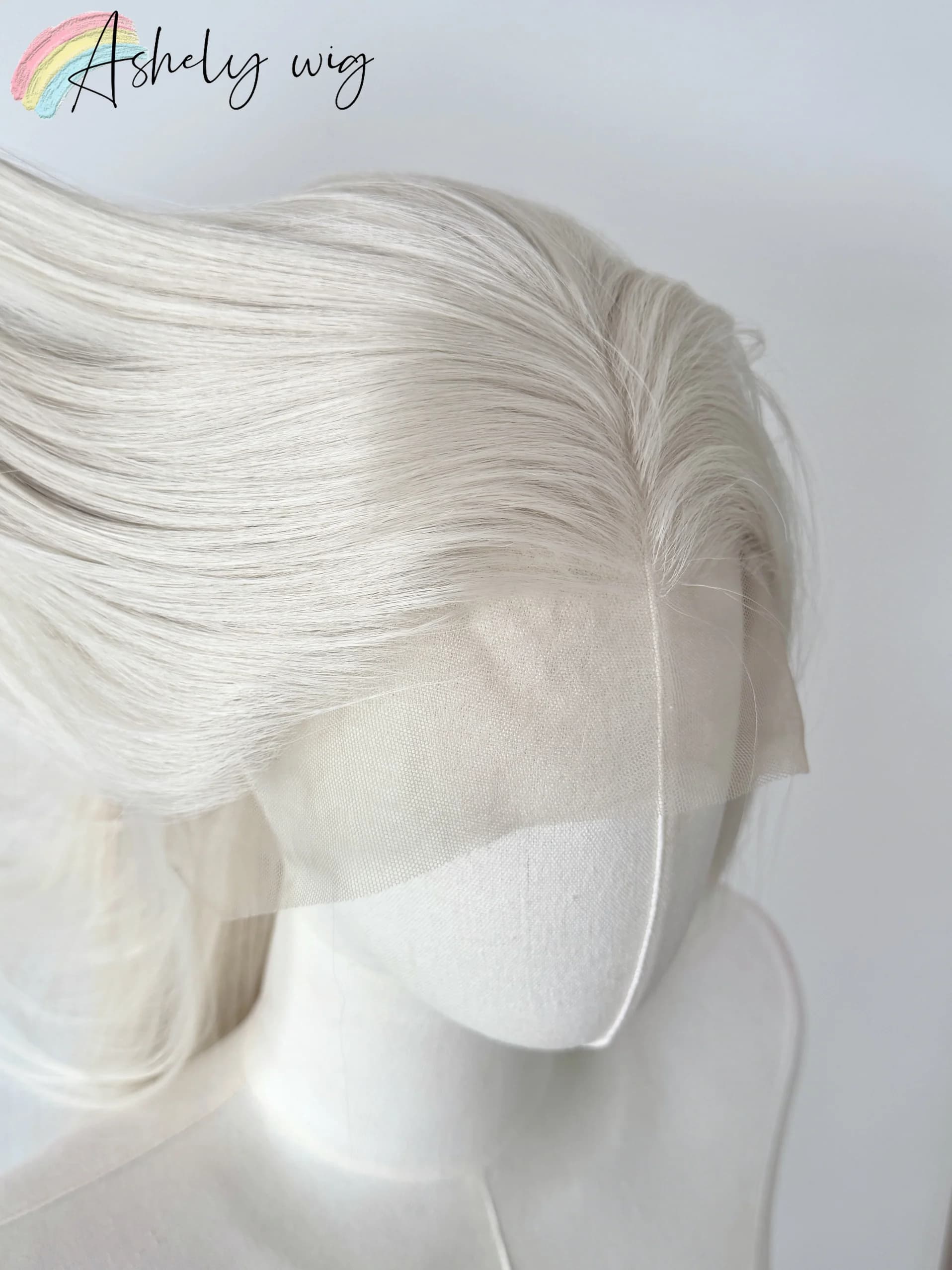 Perruque Lacefront platine 13x4 longue ligne droite perruque avant en dentelle blanche fibres haute 
