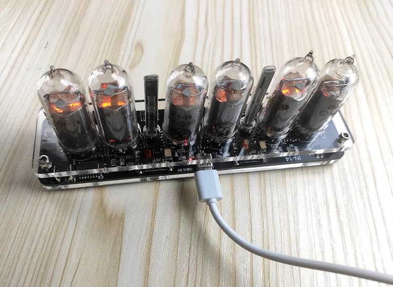 GHXAMP – Module d'horloge à Tube lumineux IN14 6 bits, accessoires Audio, bricolage, USB 5V avec rét