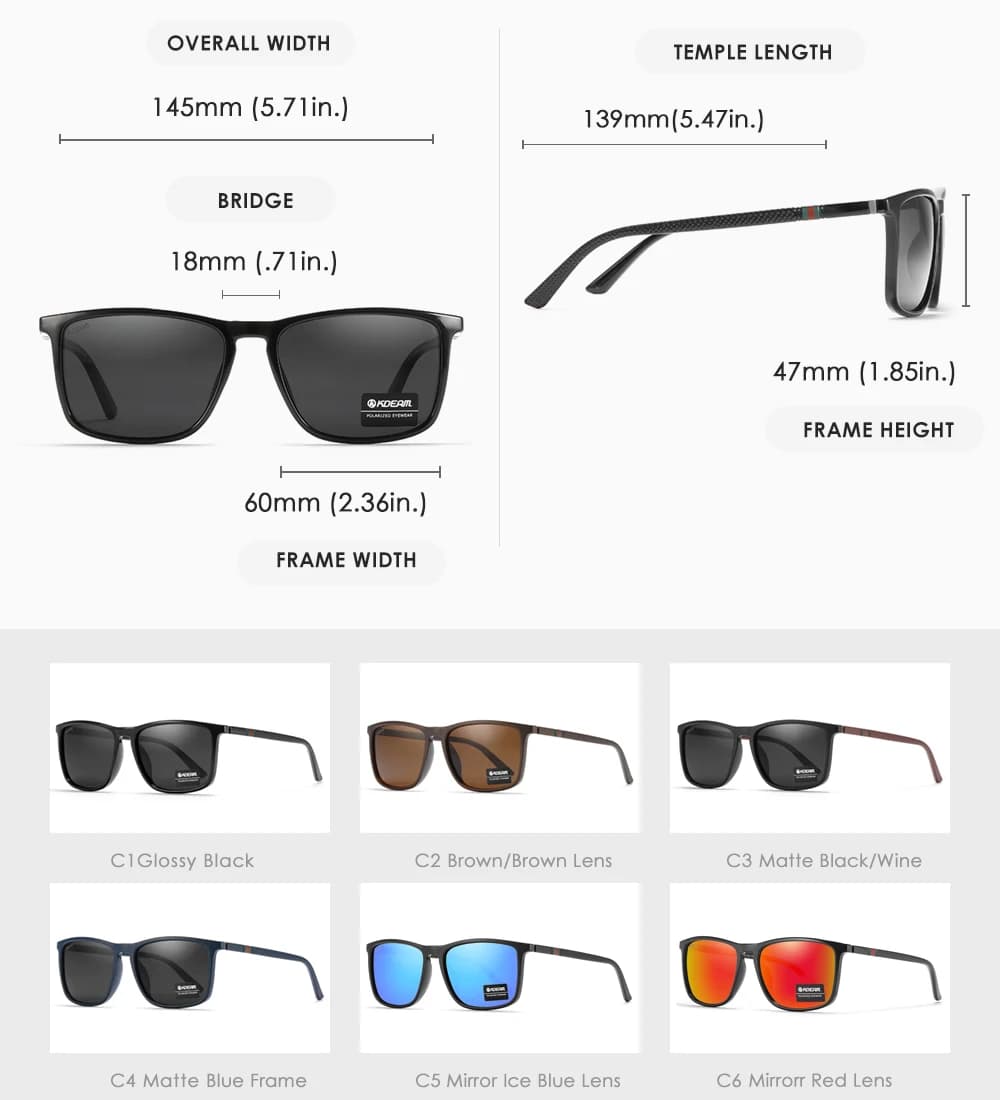 KDEAM – lunettes de soleil polarisées de luxe pour hommes, Vintage, pour voyage, pêche, classiques, 