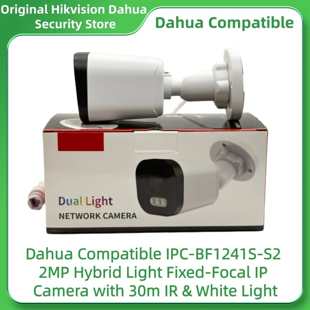 Caméra IP hybride Dahua compatible IPC-BF1241S-S2 2MP IPC-BF1441S-S2 4MP à focale fixe avec IR 30m e