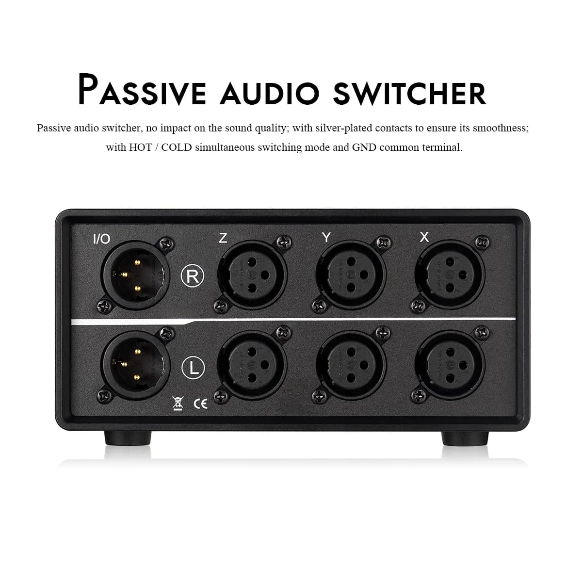 Nobsound-Mini répartiteur audio mécanique à 3 voies XLR, sélecteur passif, stéréo 1(3)-IN-3(1)-OUT, 