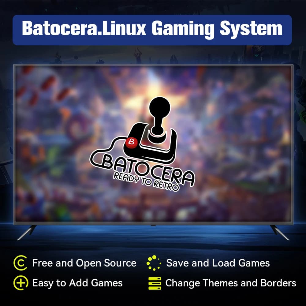 Batocera.Linux 35 Disque dur de jeu portable, disque dur de jeu, plus de 52000 jeux, PS3, PS2, Wii, 