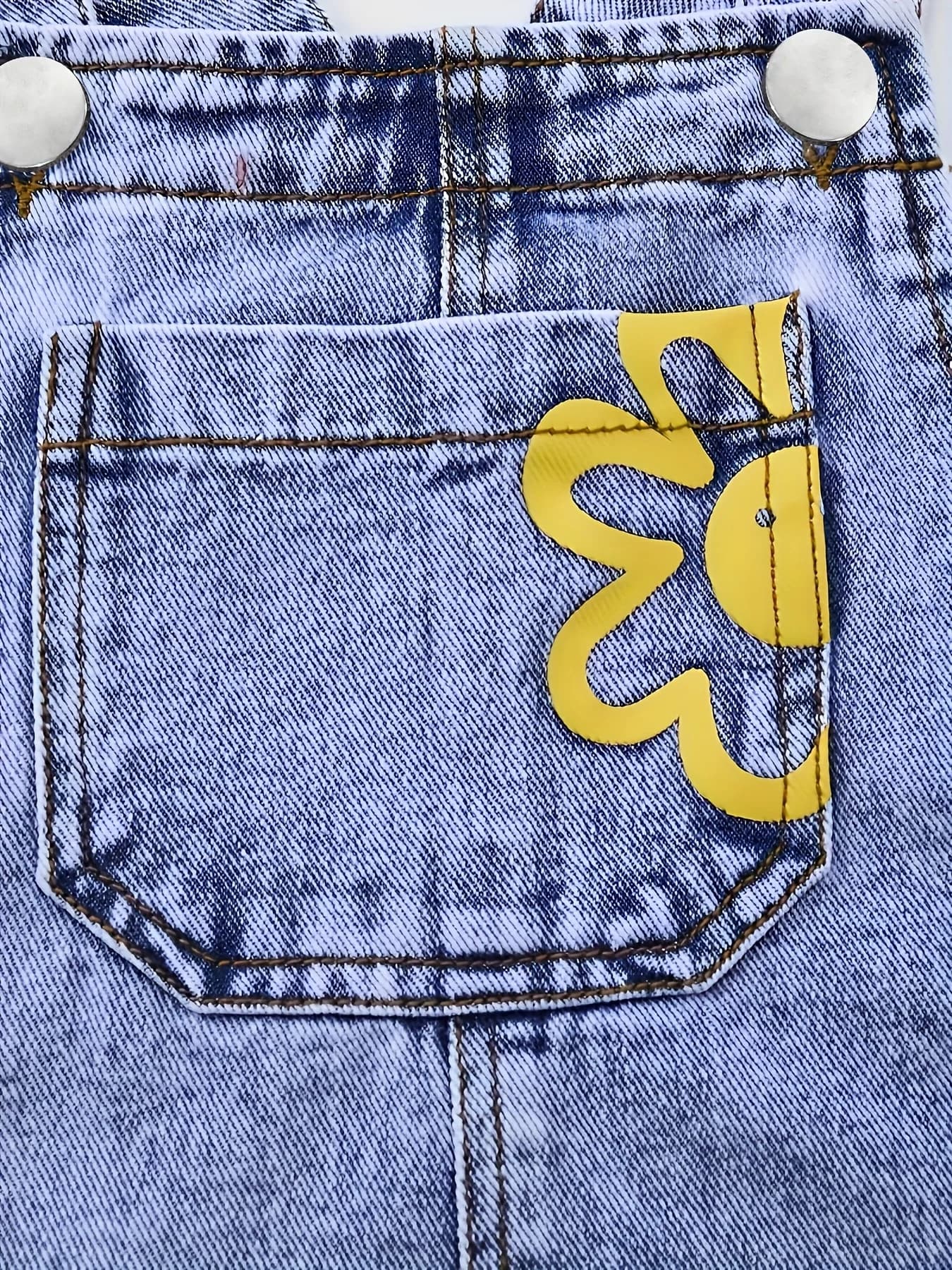 Pantalon en denim droit et ample imprimé motif tournesol Y2K pour fille, pantalon à cordon de serrag