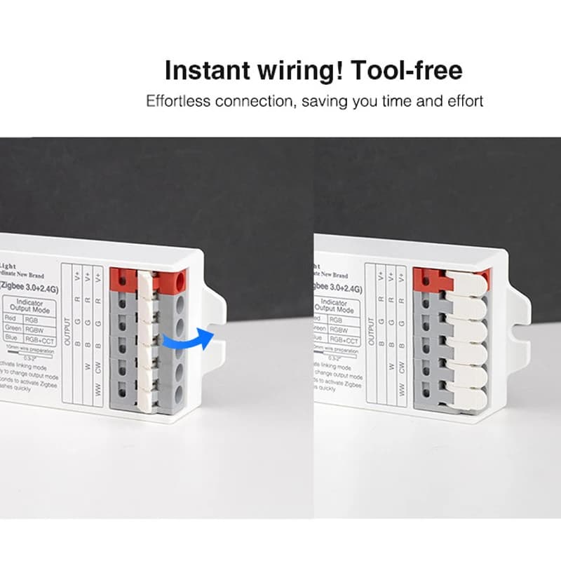 Contrôleur LED Miboxer Zigbee 3.0+2.4G sans outil, câblage instantané, E2-ZR E3-ZR RF pour couleur u
