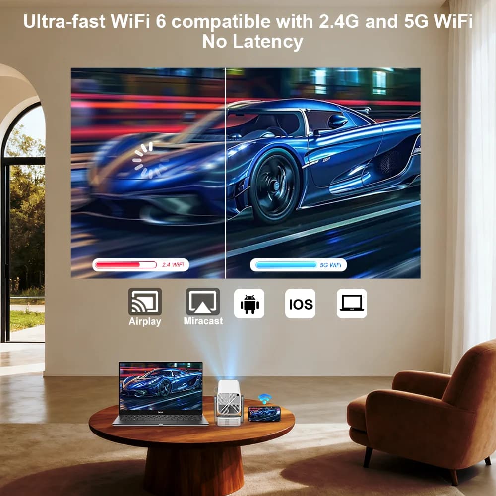 Mini projecteur HD ThundeaL TD80 Pro Full HD 1080P 4K Vidéo WIFI Android Projecteur portable TD80Pro
