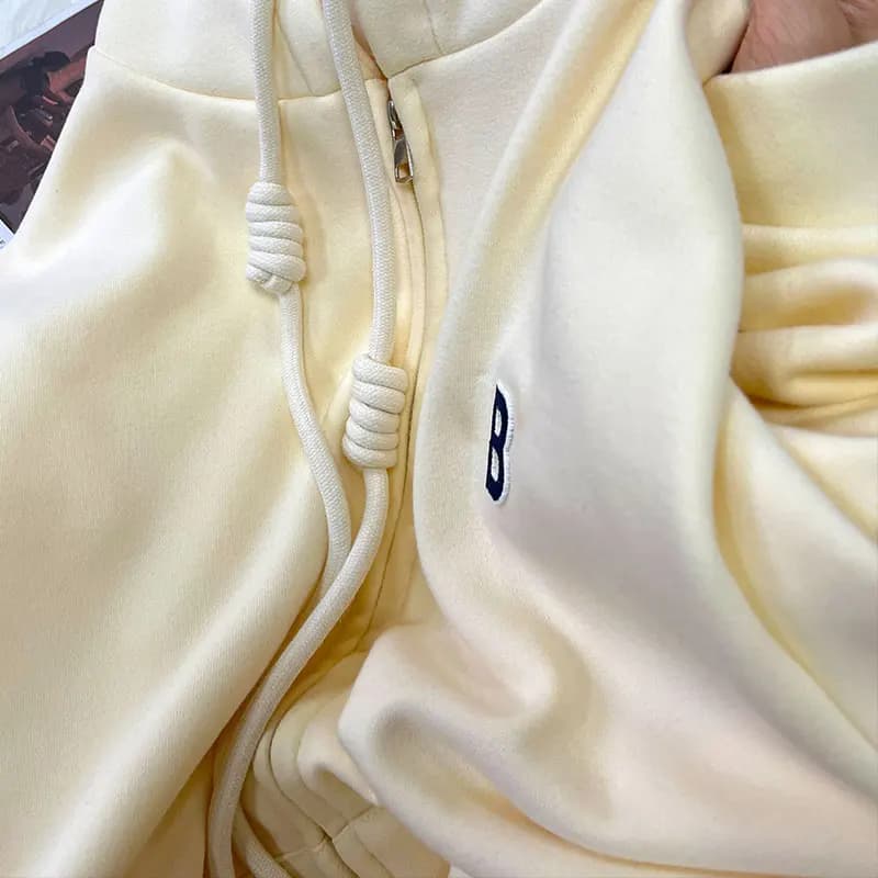 Sweat à Capuche Bordeaux pour Femme, Mode Vintage, Style Coréen, Fermeture Éclair, Assressenti, Brod