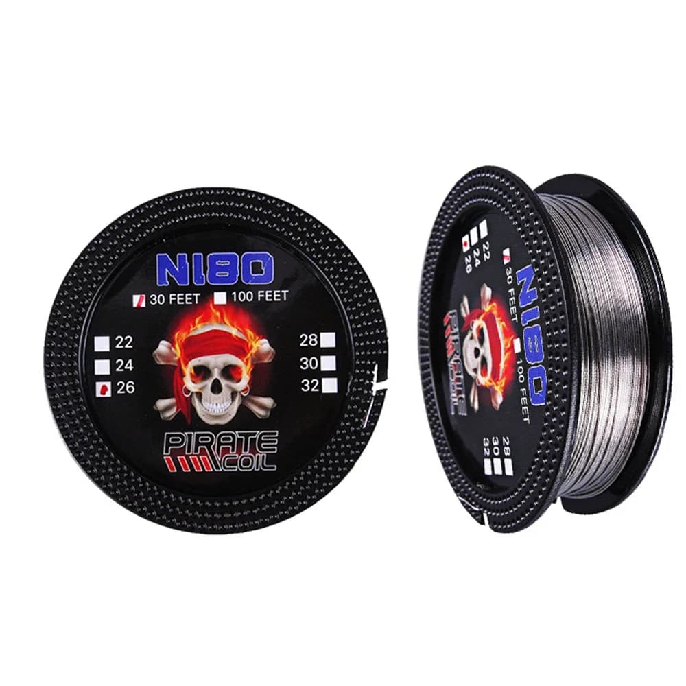 Fil chauffant Pirate A1 SS316L Ni80, résistance 30 pieds 24GA 26GA 28GA 30GA 32GA, mèches de bricola