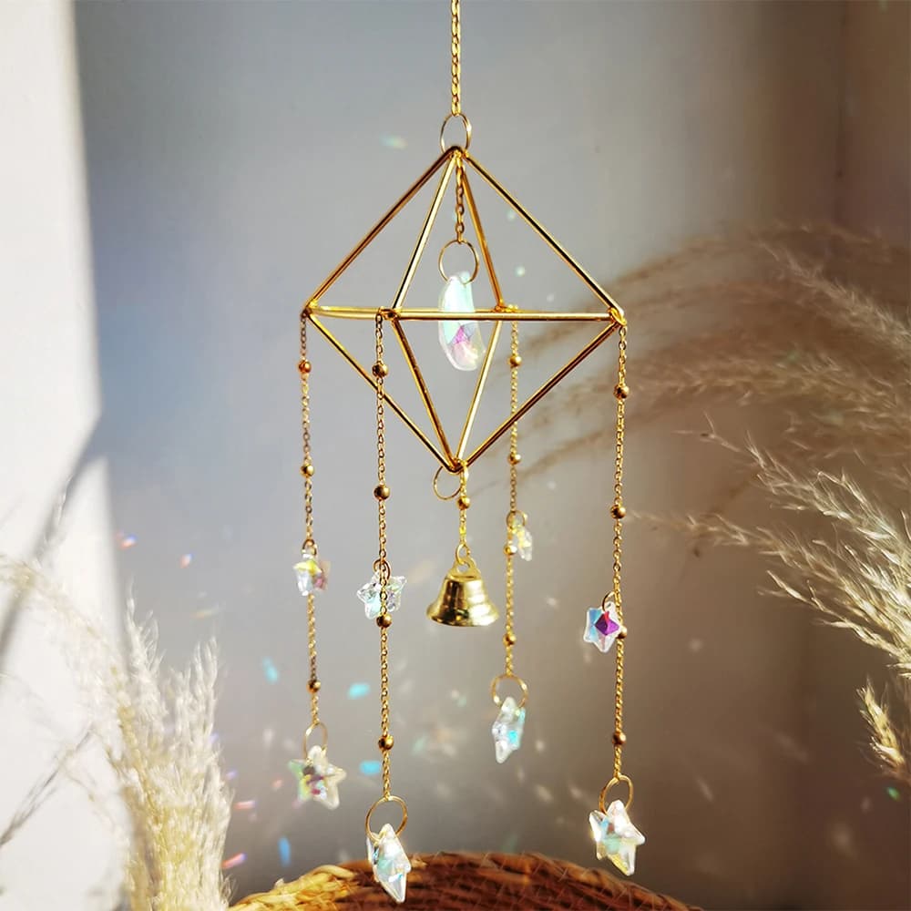 attrappe reve cristal carillon à vent deco maison attrape soleil lune capteur de soleil cristal deco