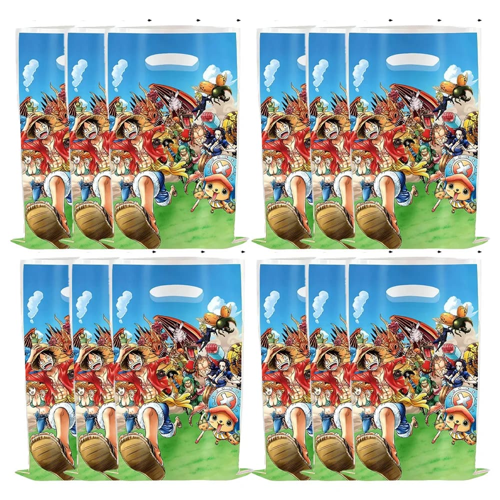 Sacs cadeaux à thème One Piece, décoration d'anniversaire, sacs de remplissage pour cadeaux, cadeaux