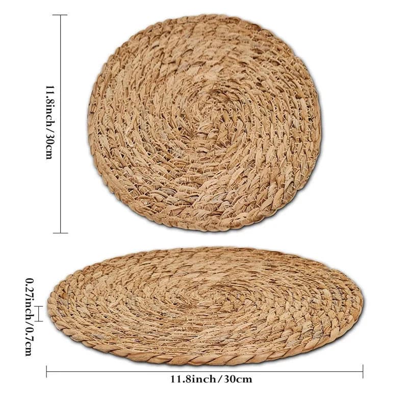Napperons ronds en rotin tissé à la main, tapis isolant thermique, tapis de Table tissés naturels po