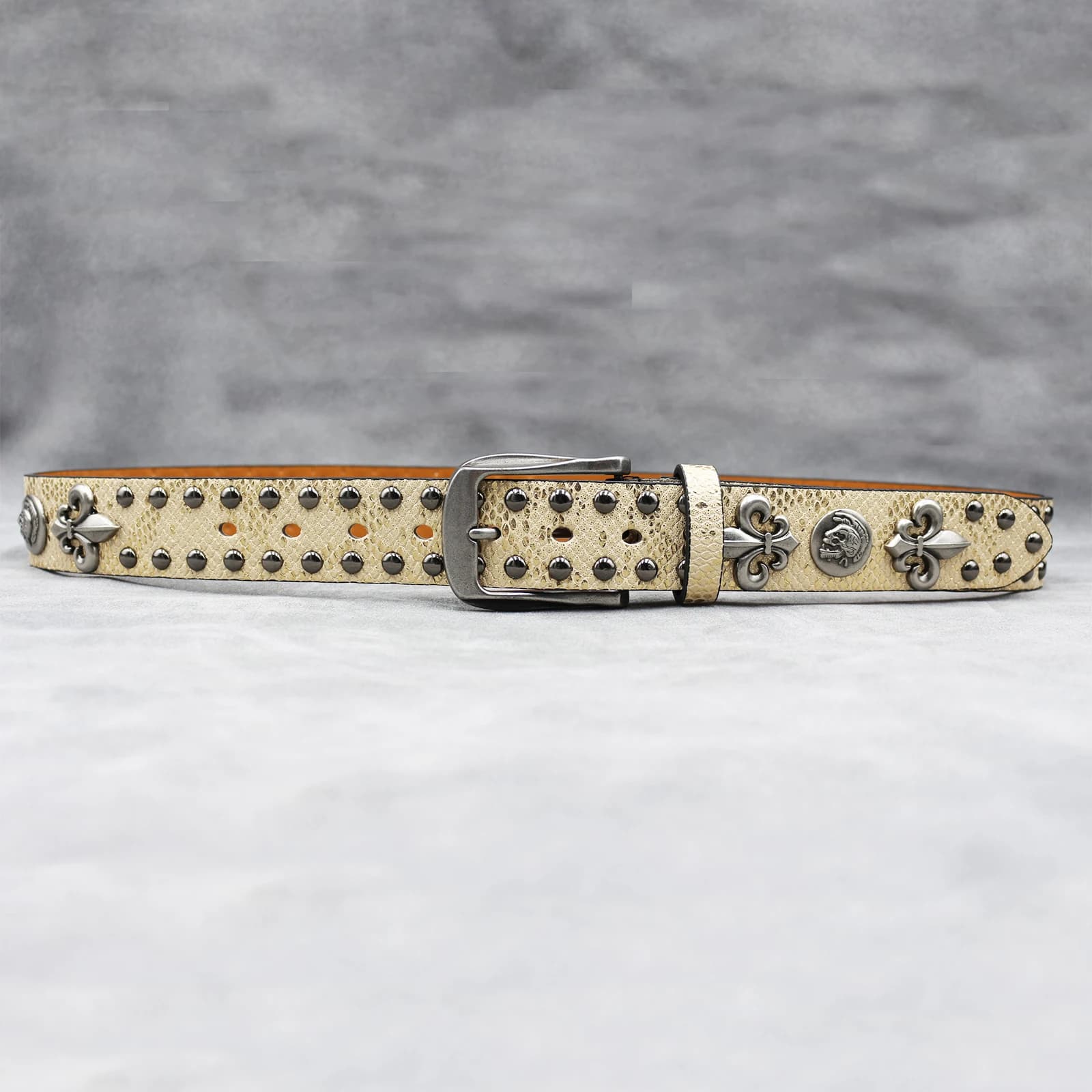 Y2K – ceinture à rivets en cuir pour femmes, croix dorée, cloutée, haute qualité, Rock, sangle pour 