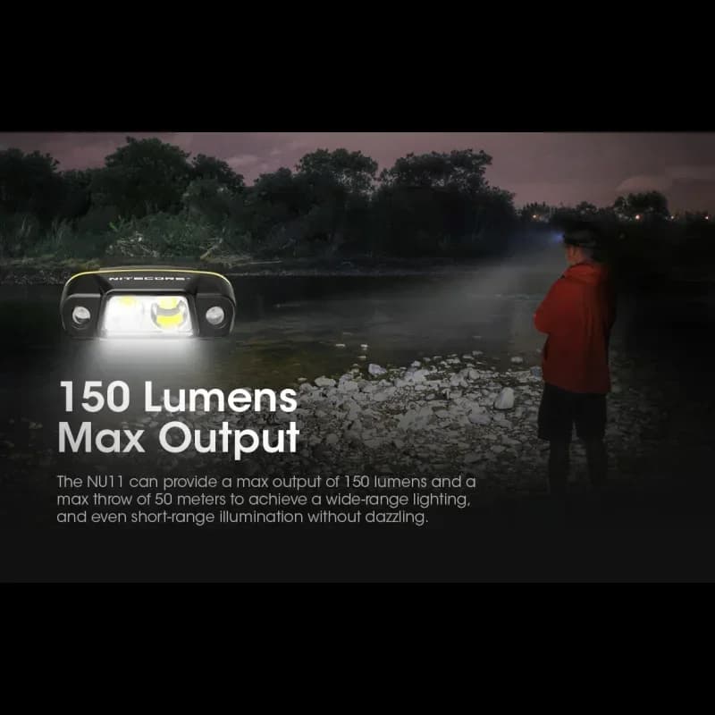 NITECORE-Lampe de sauna NU11 avec capteur de mouvement, lumière de course aste, lumière légère, batt