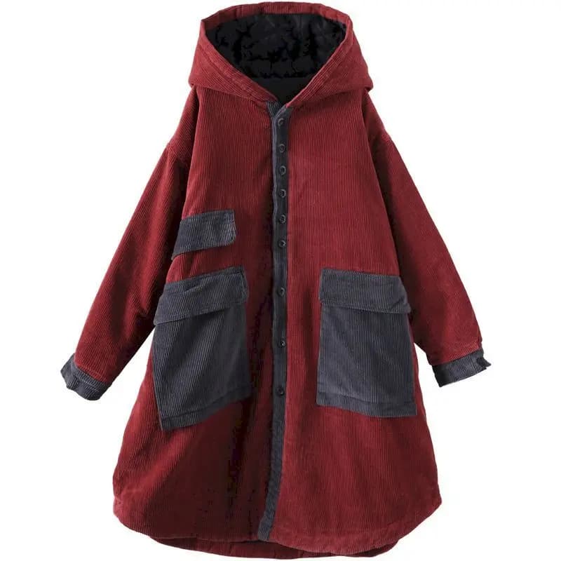Veste Respirée en Velours Côtelé pour Femme, Manteau à Boutonnage Simple, Mi-long, Épais, Haut de Ga