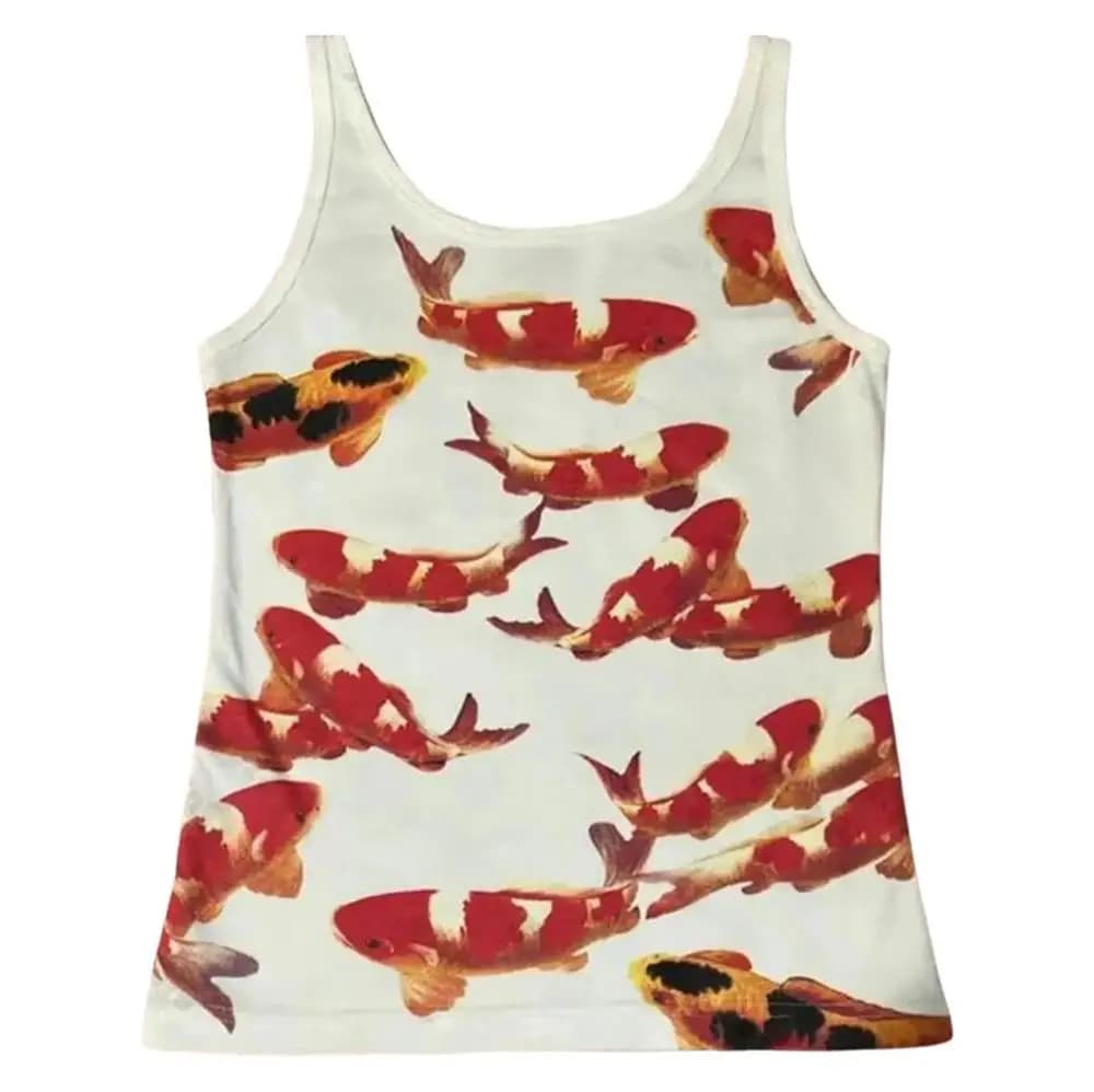 Punk Y2k style Streetwear Grunge Crop Tops Camisole hauts femmes sans manches Corset imprimé mignon 