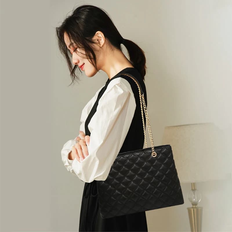 FOXER femmes mode matelassé sac à bandoulière femme classique sous les bras sac Vintage dame Simple 