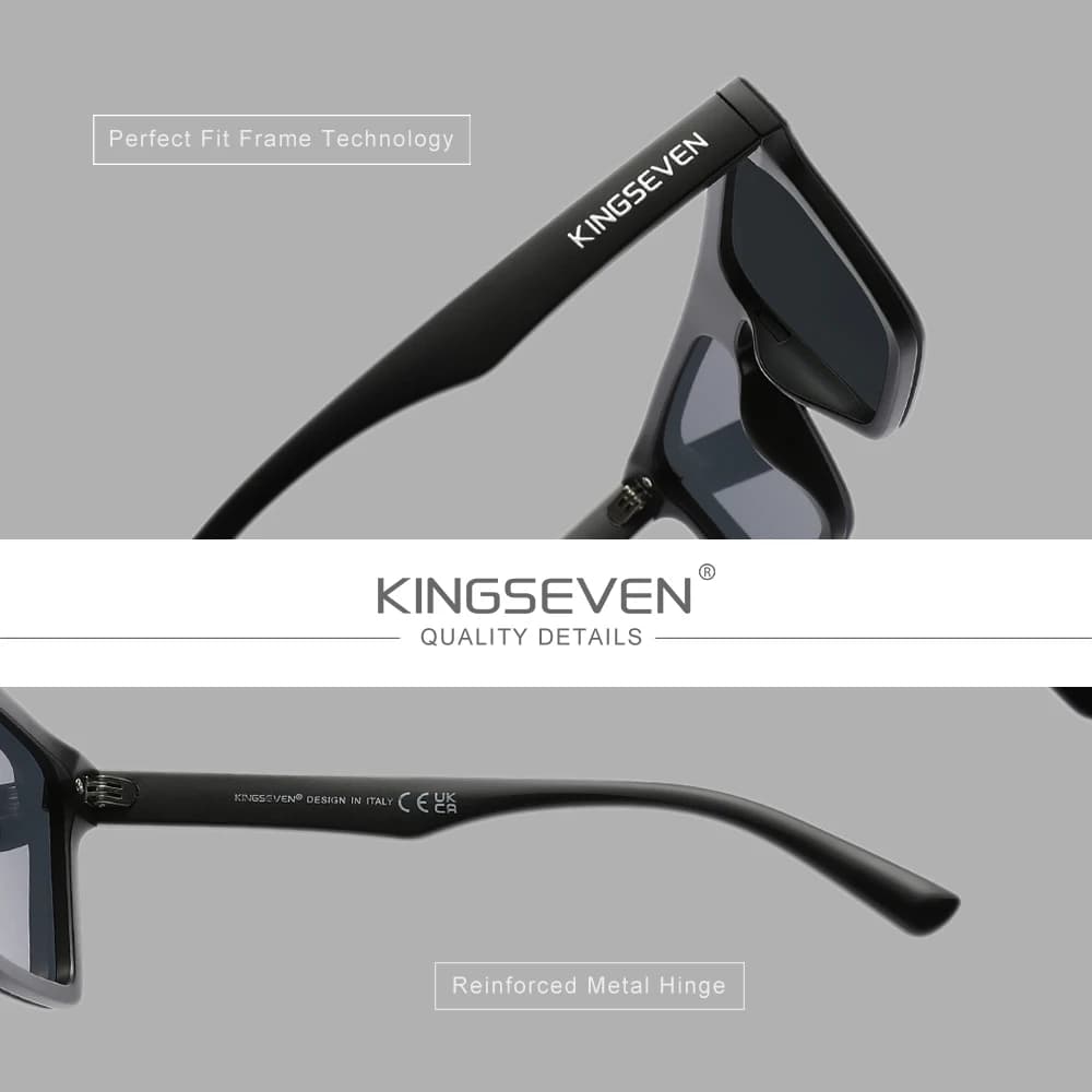 KINGSEVEN Lunettes de soleil pour hommes et femmes, anti-éblouissement, polarisées, UV400, lunettes 