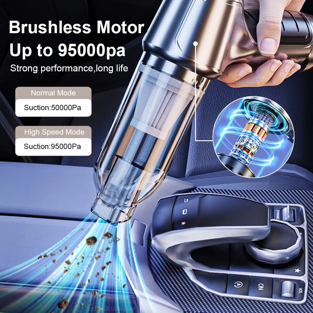 Aspirateur portable sans fil pour voiture et maison, souffleur 2 en 1, aspiration de bain, détermine
