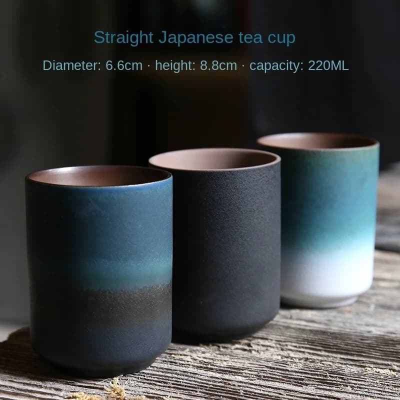 Four de Restaurant tasse à café tasses en grès japonais tasses à café grande tasse d'eau japonaise S