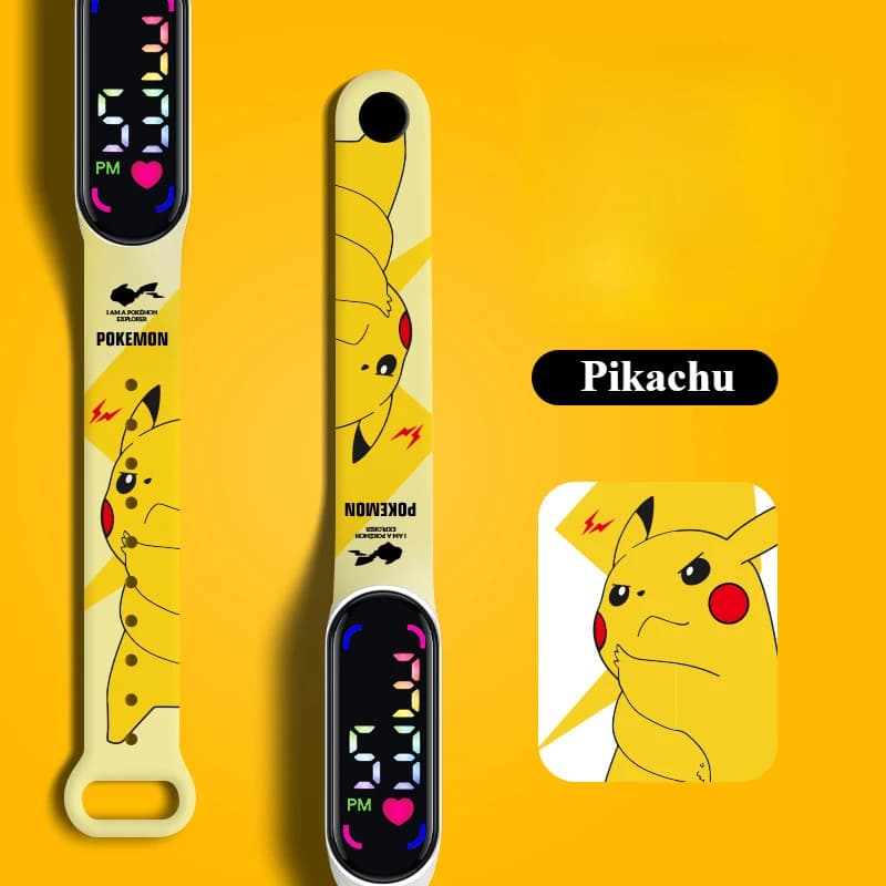 Montre électronique à LED avec bracelet, nouvelle montre numérique mignonne à l'effigie de Pikachu G