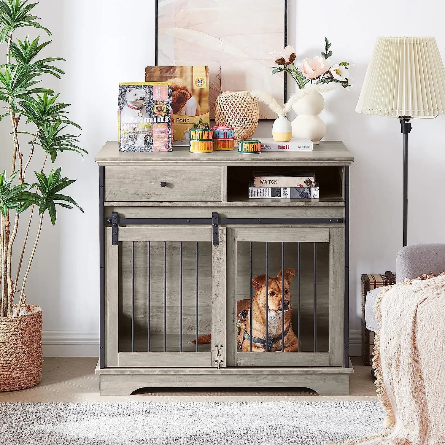 Offre spéciale bon prix Cages pour chiens en bois caisses maison meubles en bois 3 en 1 armoire en b