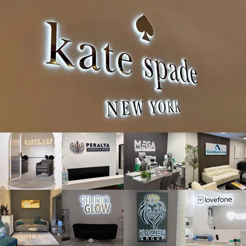 Enseigne Métallique Lumineuse Personnalisée avec Logo d'Entreprise, Lettres LED pour Salon de Beauté