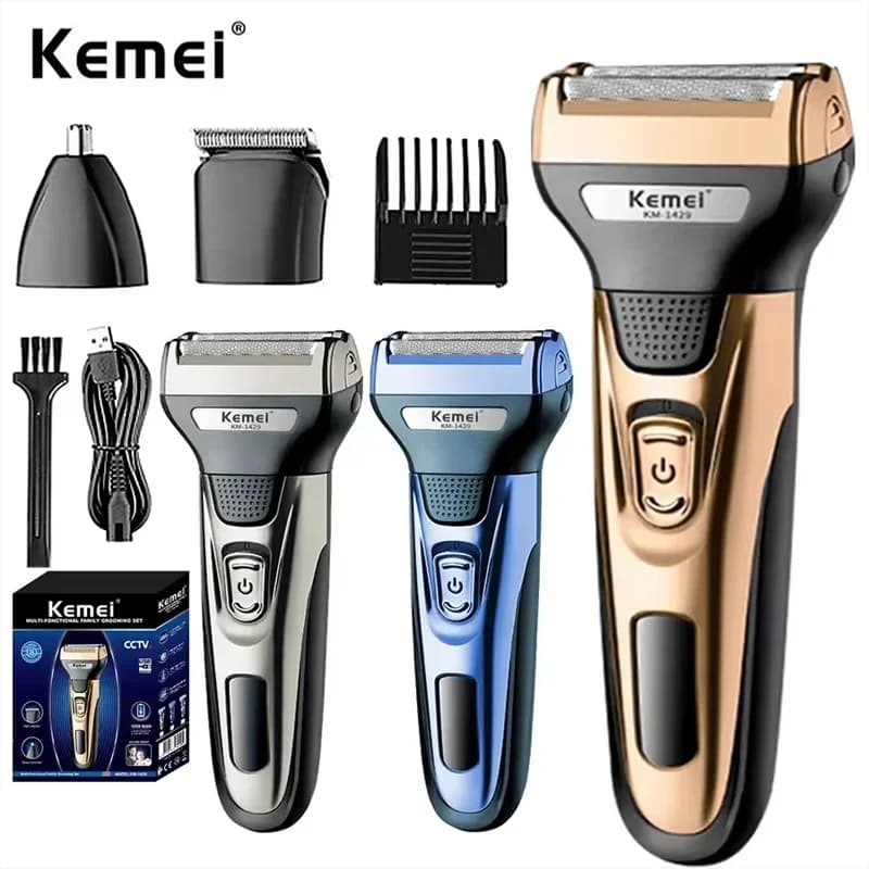 Kemei-Rasoir électrique injuste 3 en 1, Tondeuse à cheveux pour le corps du visage, Machine à raser 