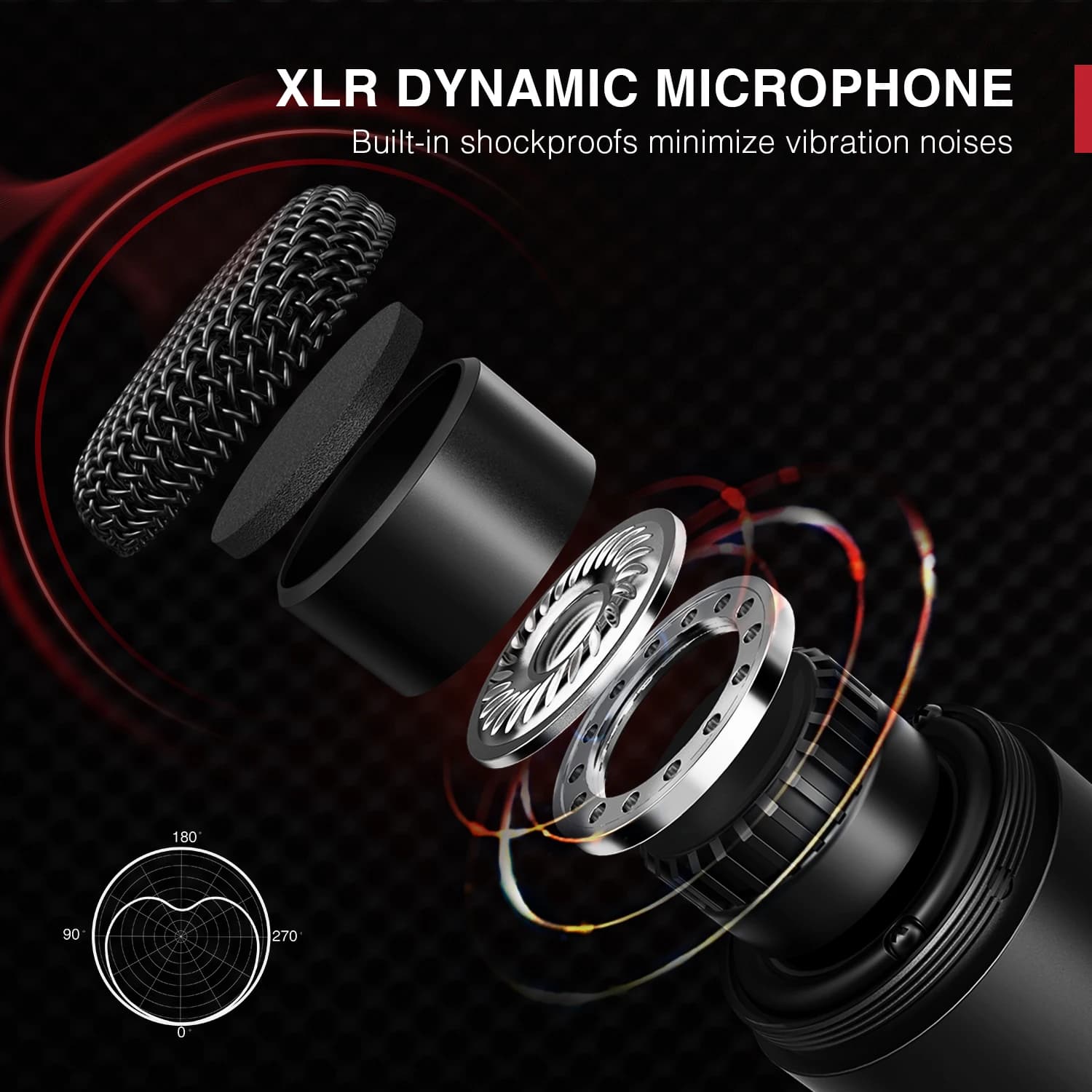 Microphone dynamique FIFINE XLR, micro de Podcast vocal avec motif cardioïde, micro en métal pour le