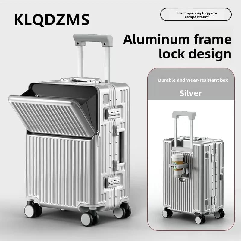 KLQDZMS valise multifonctionnelle ouverture avant valise d'embarquement boîtier de chariot pour ordi