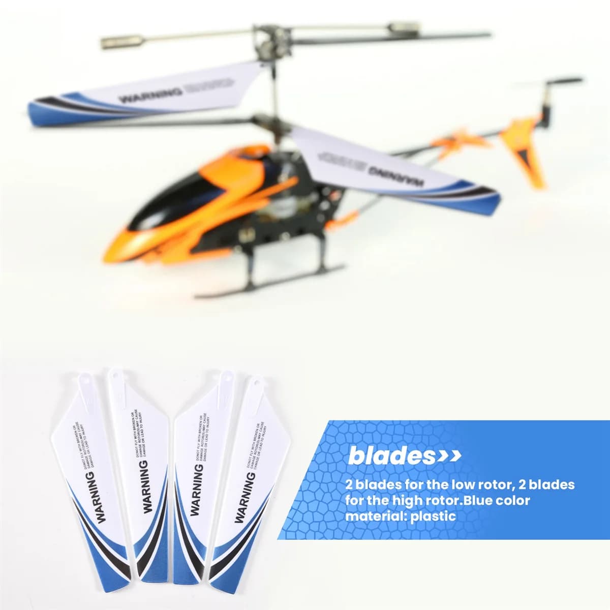 Syma-Lames de rechange pour rotor à tarte rc, couleur bleue, 4 pièces