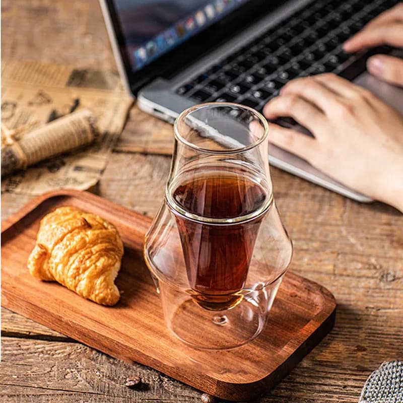 Tasse en verre Double couche de 120/250/335ml, tasse à café expresso suspendue à l'oreille, Anti-brû