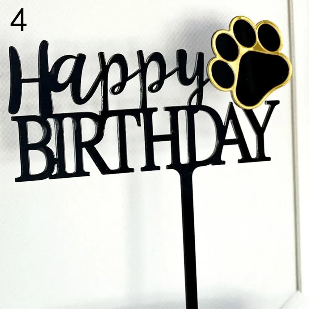 Décoration de gâteau de fête pour animaux de compagnie, joyeux anniversaire mignon, fournitures d'an