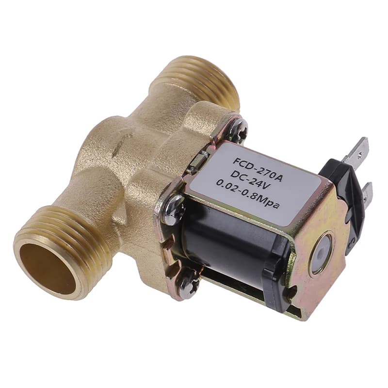 Électrovanne électrique en laiton pour chauffe-eau solaire, G1/2, DC 12V, 24V, AC 220V