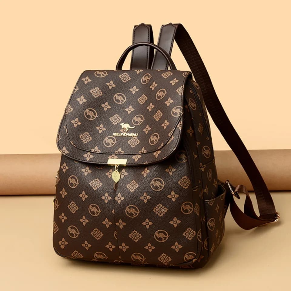 Sacs à Dos imprimés kangourou classiques Sac à Dos en Cuir Pu pour femmes Sac d'école à bandoulière 