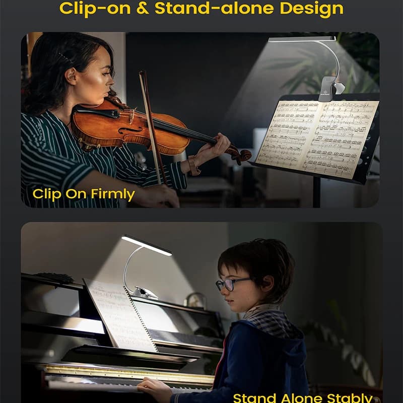 NV 57 LED Super lumineux pupitre lumière soin des yeux Clip-on Piano lumière USB-C Rechargeable Dimm