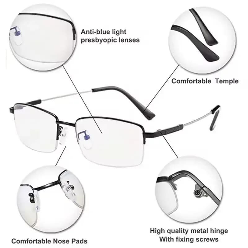 Clara Vida-Lunettes de lecture photochromiques progressives pour hommes et femmes, alliage de titane