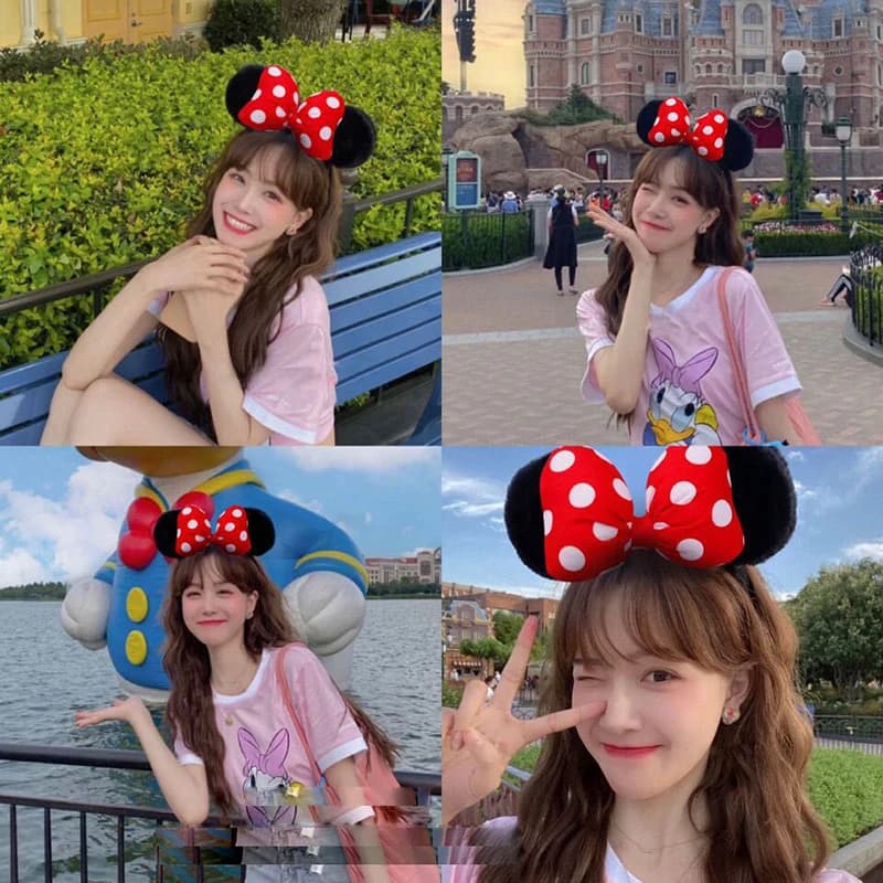 Oreilles de souris de dessin animé mignon pour filles et adultes, accessoires de cheveux cosplay, nœ