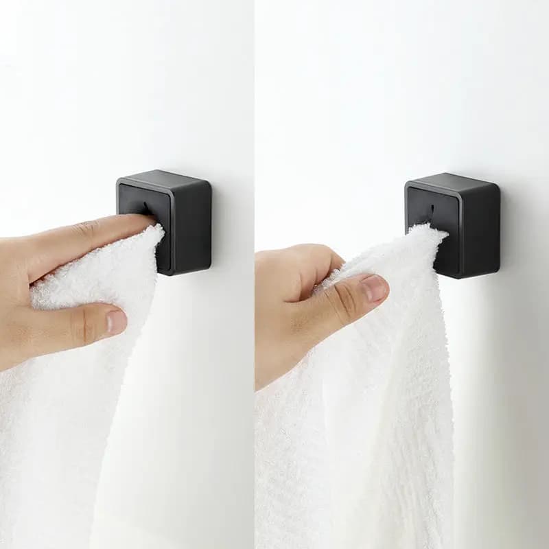 Porte-serviettes sans poinçon pour salle de bain, 2 pièces, porte-serviettes adhésif, crochet univer