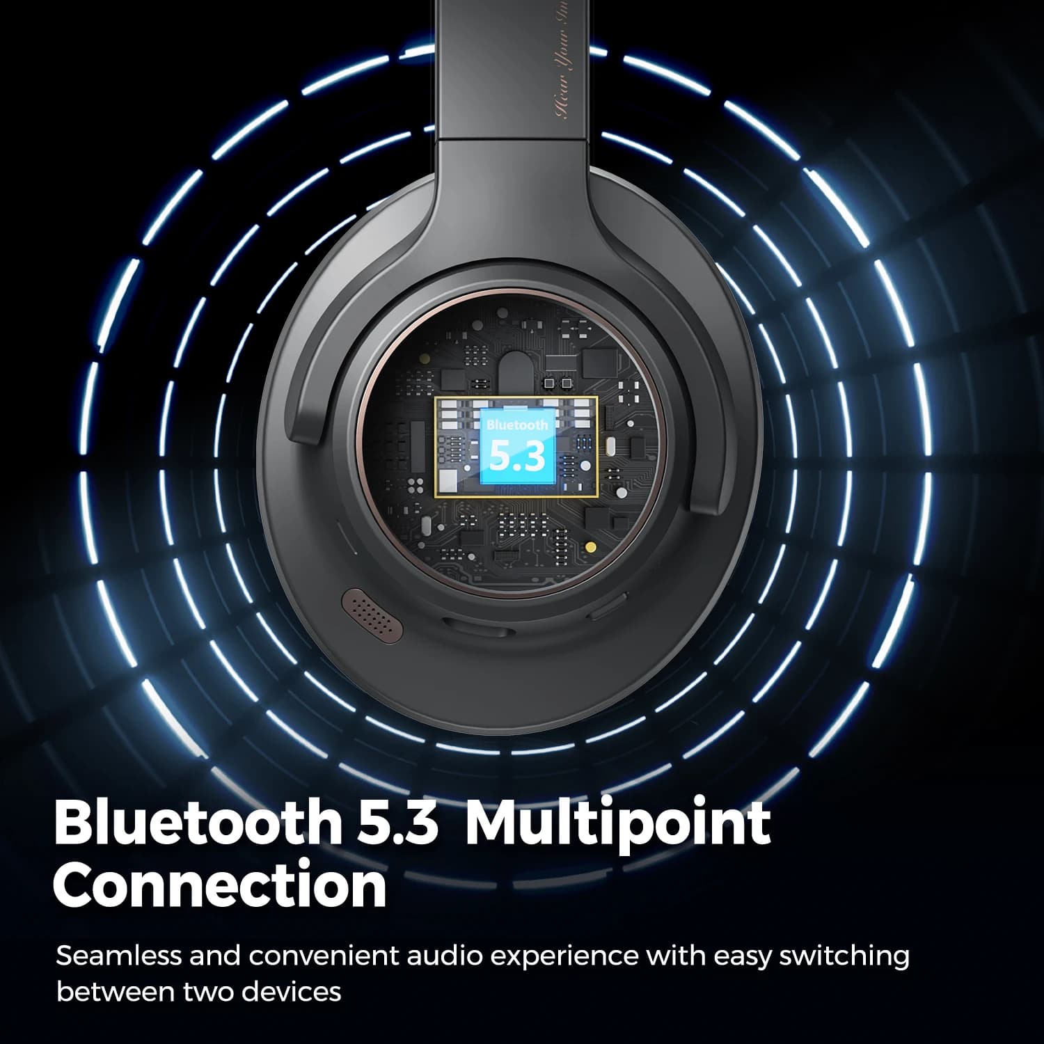 SoundPEATS Space – écouteurs sans fil Bluetooth 5.3, hybride, suppression Active du bruit, jeu de 12